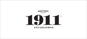 A black and white logo for 1 9 1 1