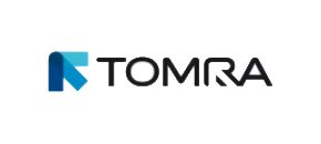 A black and white logo of tomra